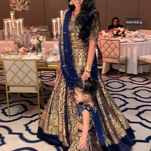 Rabani Rakha blue lengha worn once